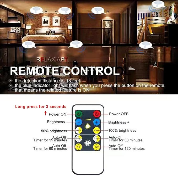 HAMVIDNE LED Spotlight, Battery Operated Picture Lights, Indoor Uplight