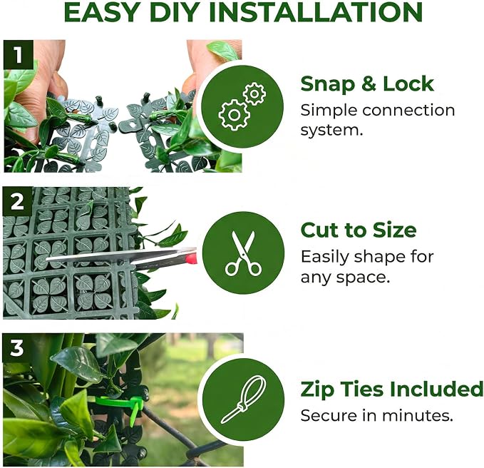 Artificial Plant Wall Panels, Faux Grass Ivy Privacy Screen Fence, Grass Wall
