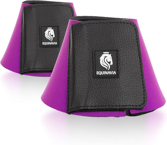 Equinavia Toki Bell Boots for Horses | Neoprene Overreach Boots - Bright Purple - S