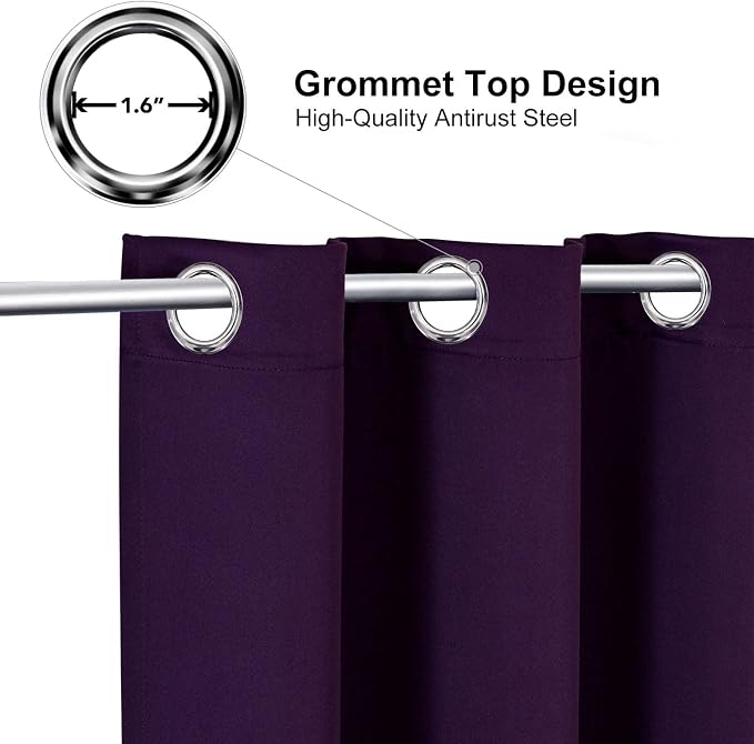 ChrisDowa Blackout Curtains 102 Inches Long 2 Panels Set