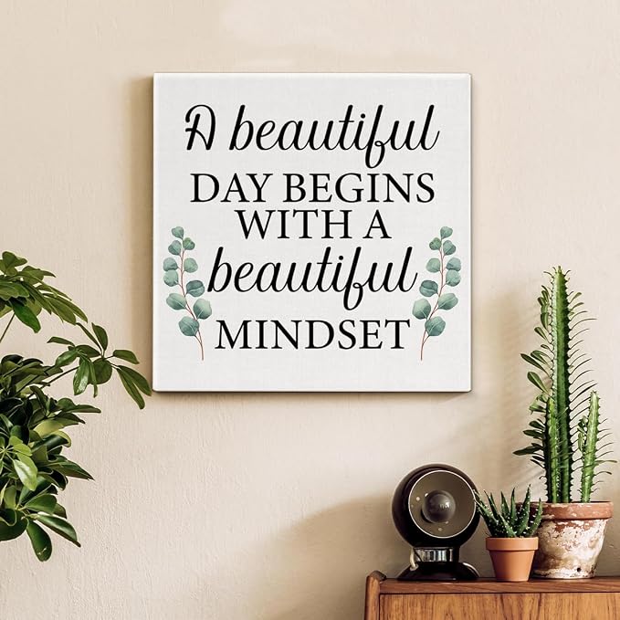 Motivational Eucalyptus Wall Art Decor, Inspirational Green Botanical Pictures