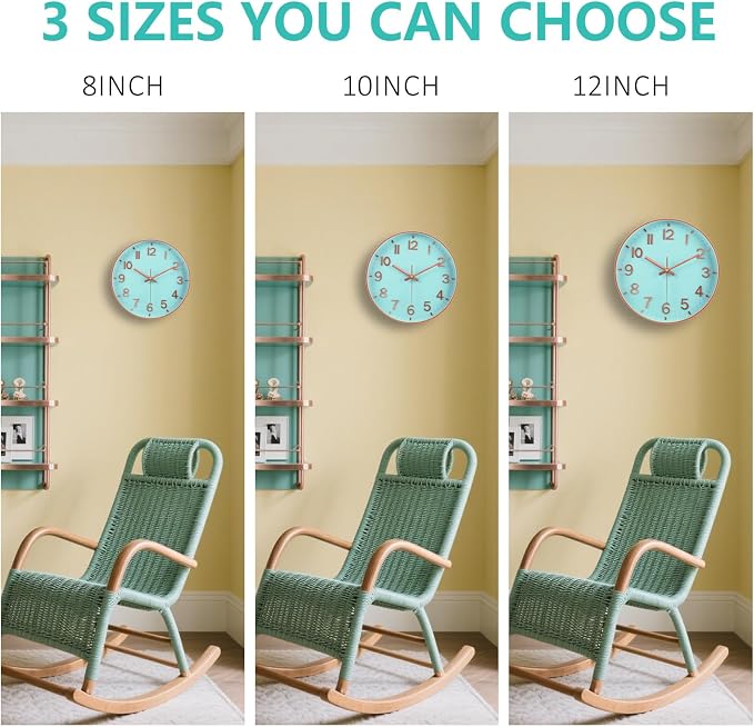 Modern Wall Clock, 10 Inch Digital Wall Clocks Battery Operated, Round Non
