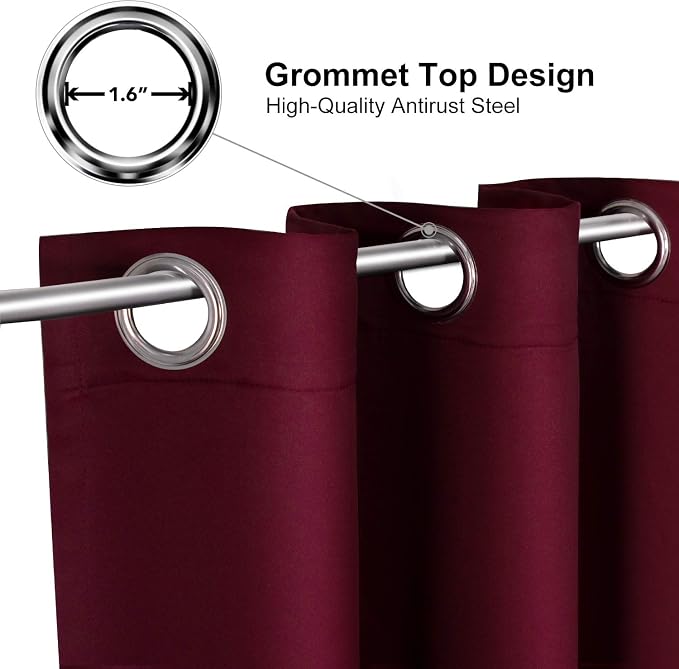 ChrisDowa Burgundyout Curtains 78 inches Long