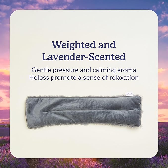 warmies Microwavable Neck & Shoulder Wrap - Heating & Cooling Plush Pad for Calming Relaxation - Weighted & Heated Neck Warmer with Scented Lavender - Microwave Heat Pad for Aches & Pain - Curly Gray