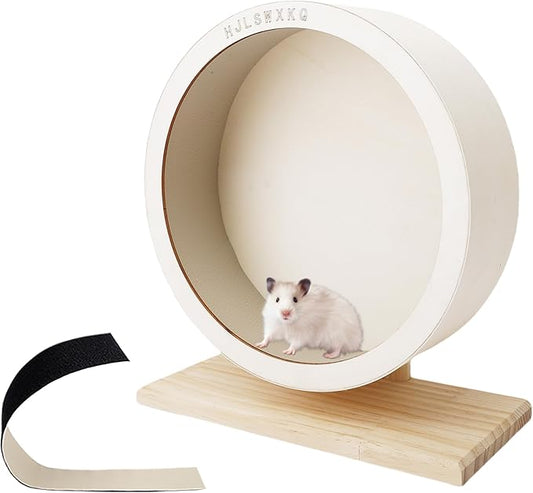 9.0 in Hamster Silent Exercise Wheel – Wooden Hamster Wheel with Removable Washable Track, Quiet Wheel for Gerbils, Mice, Small Pets – Prevents Boredom Depression (9.0in)
