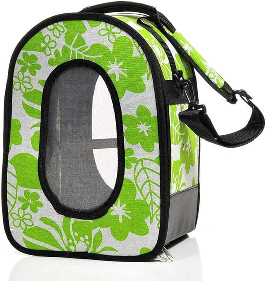 A&E CAGE COMPANY 001375 Green Happy Beaks Soft Sided Bird Travel Carrier, 13.5 x 9 x 18.5