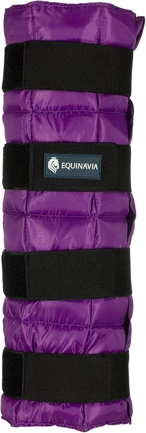 Equinavia Cool Relief Therapy Ice Boots Leg Wraps for Horses, Gel Pack with Adjustable Straps | 16.5" x 15.5" Single - Purple - Single - One Size
