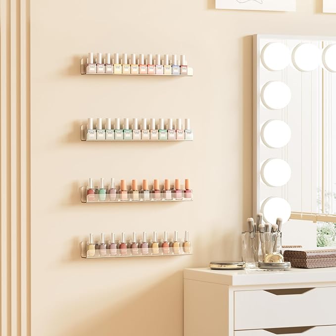 upsimples 6 Pack Clear Acrylic Shelves, 1.7" x12" Clear Wall Shelves