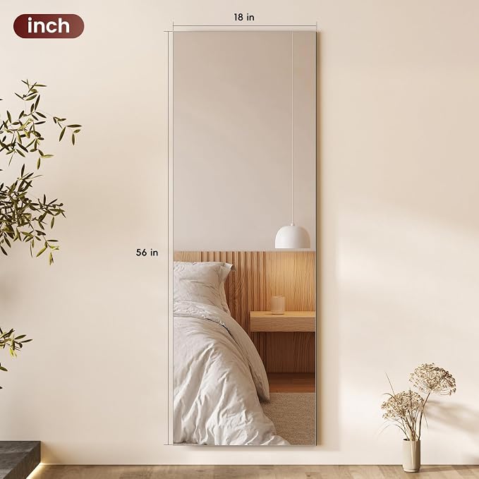 Kosmonia Full Length Mirror, HD Reflection, Standing or Leaning Full Body Mirror