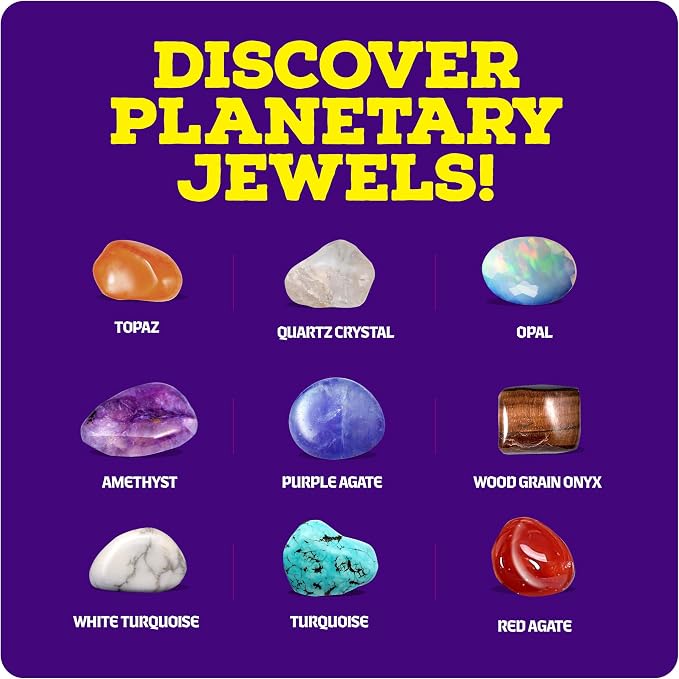Galaxy Gem Dig Kit for Kids - Gemstones Digging Science Kits for Kids | Gifts for 6 7 8 9 10 11 Year Old Boys & Girls - Planet Space Toys for Ages 8-10 STEM for Boy & Girl Age 6-7, 6-8, 8-10