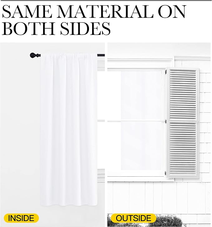 NICETOWN White Bedroom Curtain Panels