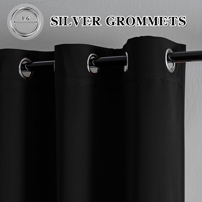 IGEMAEVE Black Curtains for Living Room, Custom Curtains Blackout Thermal