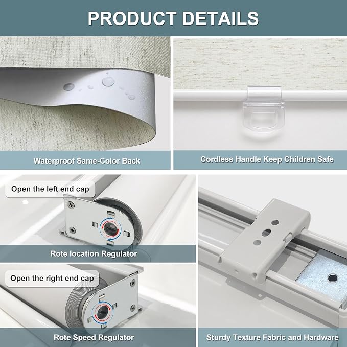 Cordless Roller Shades Blackout Blinds