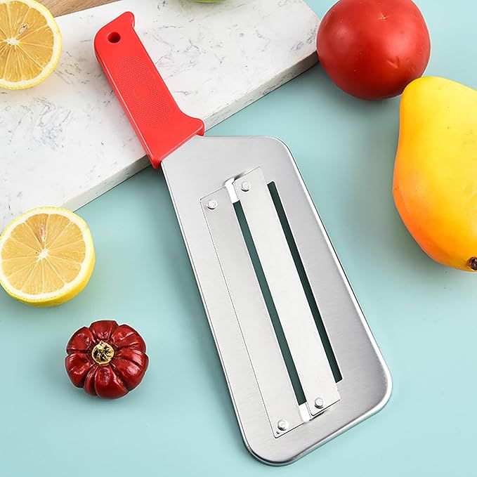 2 Pcs Cabbage Chopper Shredder - Stainless Steel Kitchen Knife for Slicing, Grating & Shredding - Perfect for Sauerkraut, Coleslaw, Vegetables - Sharp Blades, Easy to Clean & Durable (2 Pcs Red)