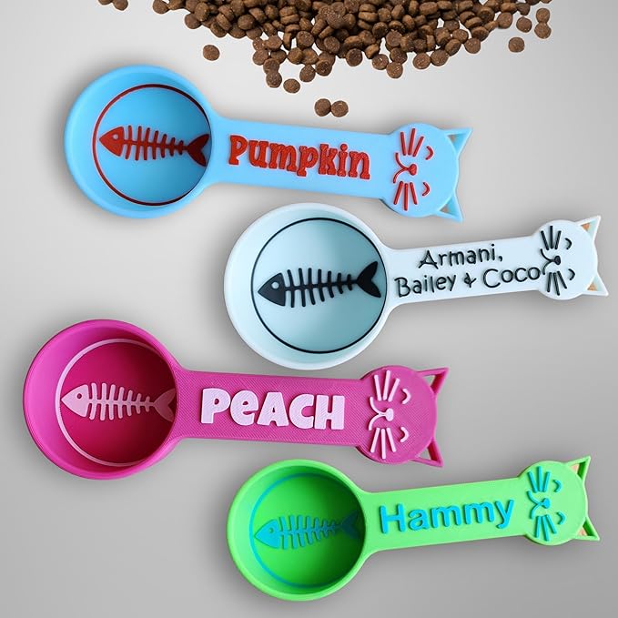 Personalized Cat Food Scoop, Cat Food Measuring Cup with Name, Kibble Scoop (13.33 oz - 1 2/3 cups)