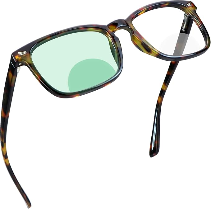 YEIN Bifocal Reading Glasses with Blue Light Blocking Lenses, Bifocal Reader for Women and Men, Vintage Square frame with Spring Hinge (+1.00/+4.00 magnification)