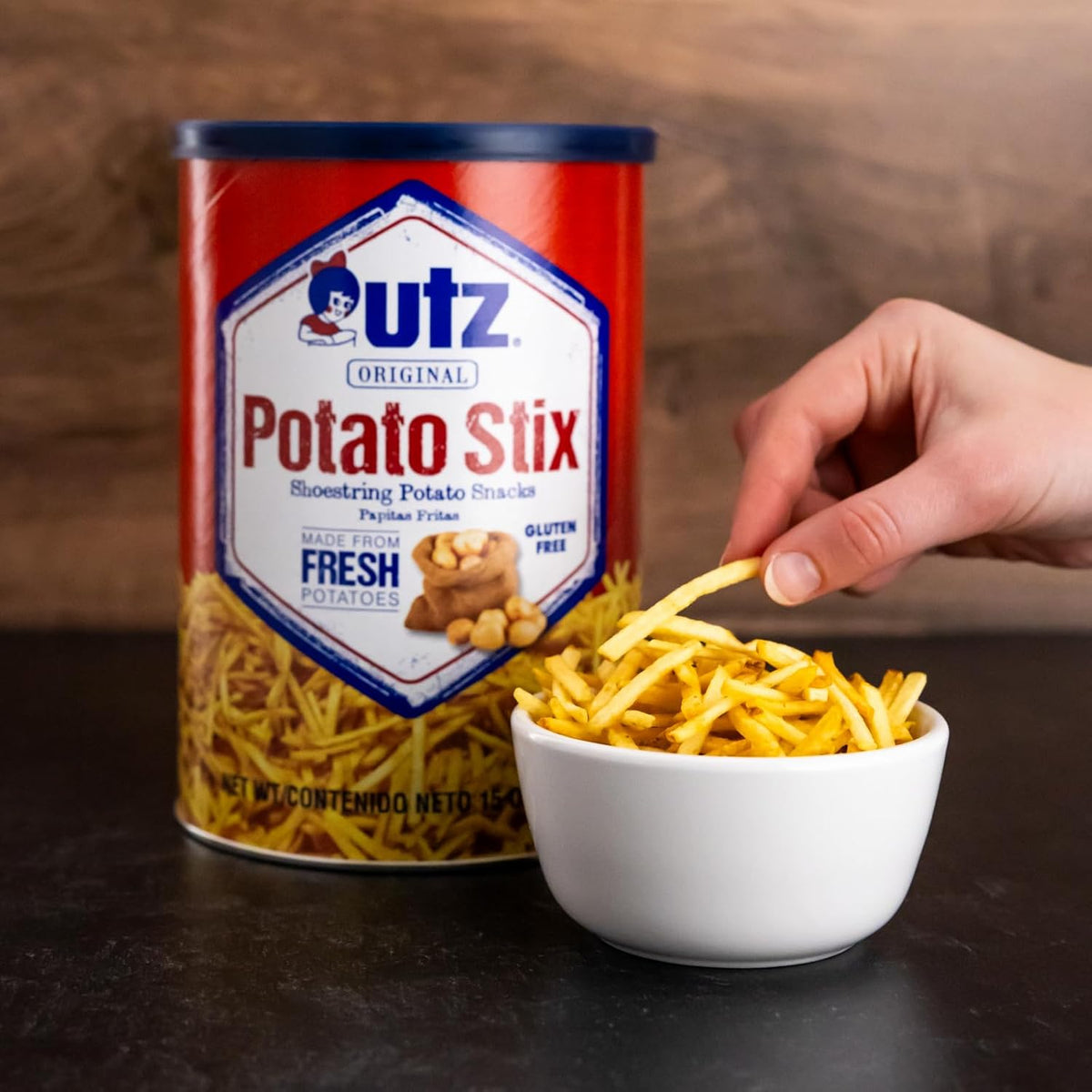 Utz Potato Stix, Original, Shoestring Potato Sticks Made from Fresh Potatoes, Regular, 15 Oz