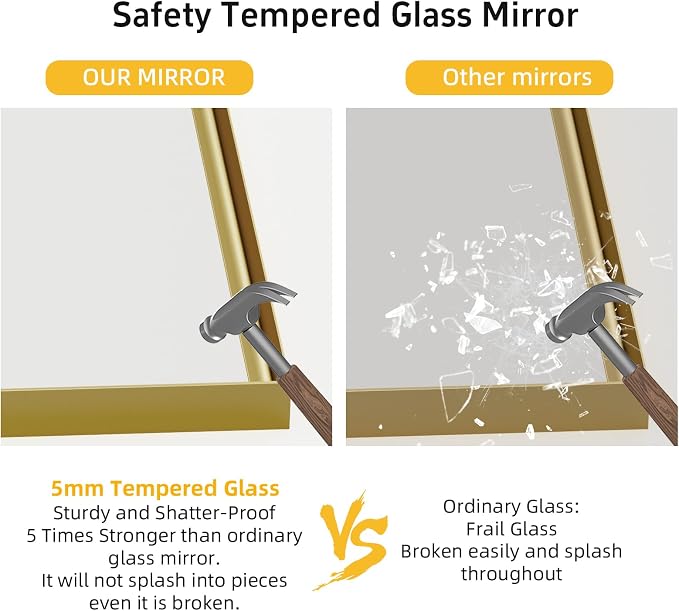 22x30 Inch Gold Bathroom Mirrors