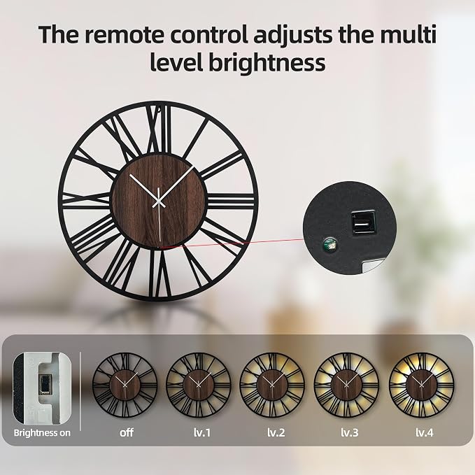 LEIKE 24'' Lighted Wall Clock
