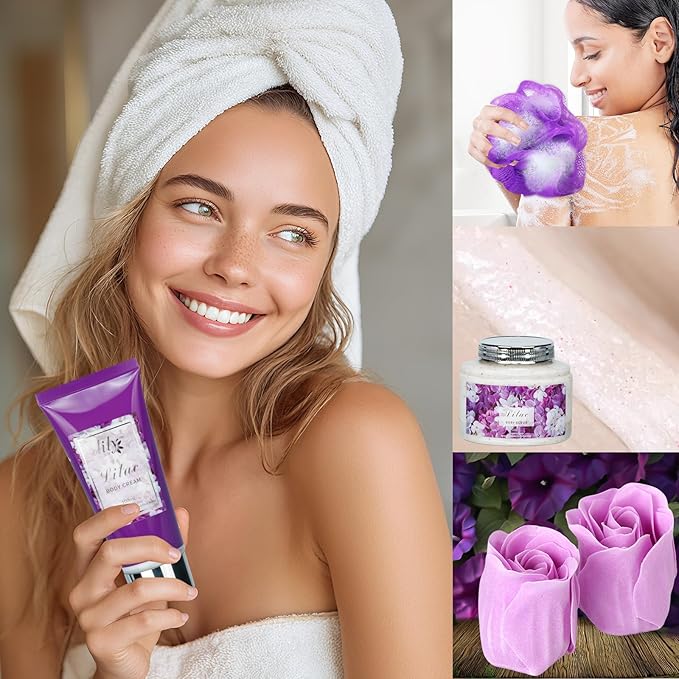 Christmas Gifts for Women - 9 Pcs Lavender Luxury Bath and Body Gift Basket Set Spa Gift Basket Set for Women, Gift Baskets | Perfect Valentine's, Birthday, Mothers Day Gift Set for Mom All Occasion