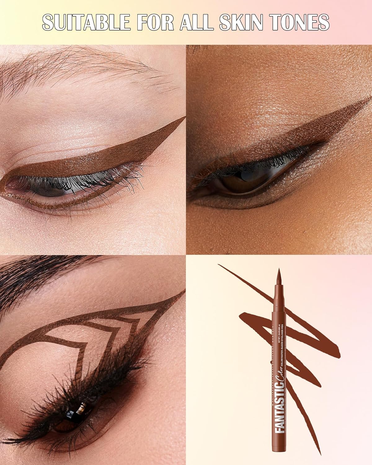 White Matte Liquid Eyeliner Pencil, Colorful High Pigmented Waterline Eye liner Waterproof Pen, Bright Colored Smudgeproof Long Lasting Eyeliner Pen Christmas Party Festival Makeup Gift for Women-01