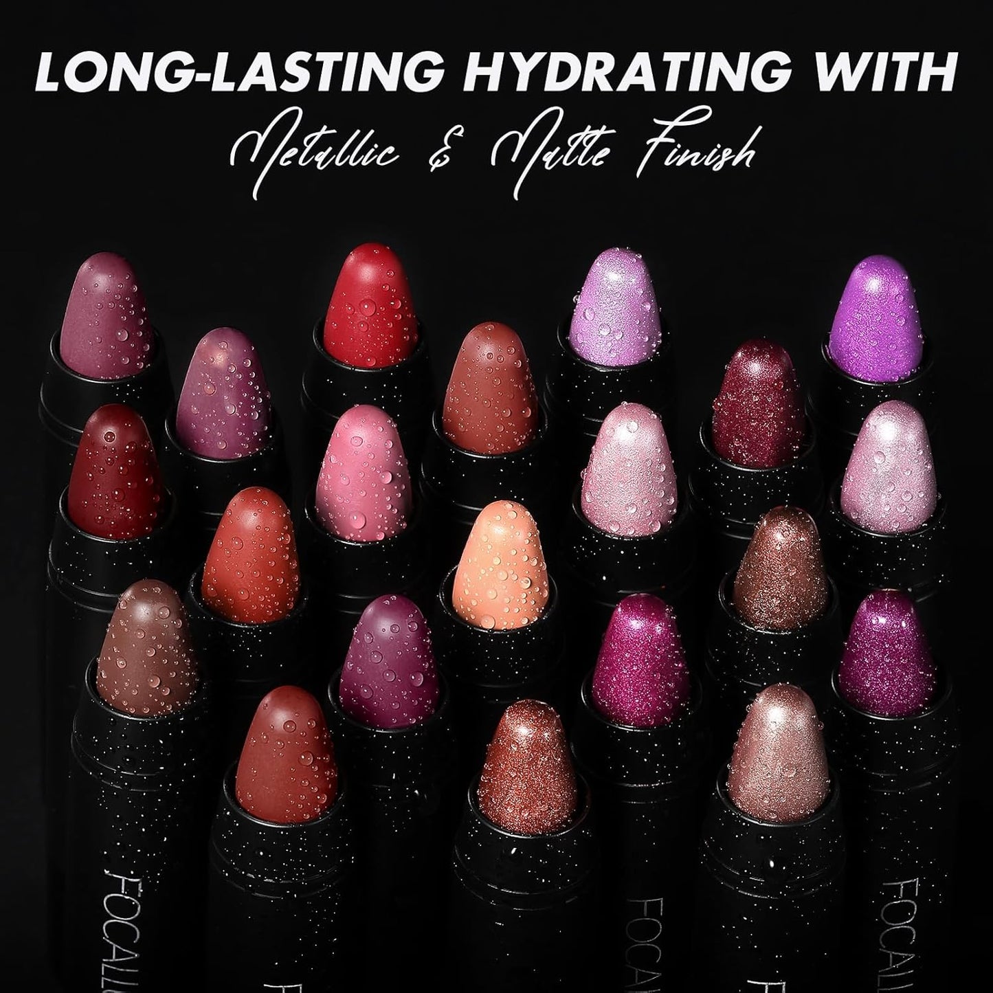 FOCALLURE Ultra Chic Matte Lipstick,Rich Vitamin E Lip Crayon,Lightweight Matte Color without Drying or Fading,Long Lasting Waterproof Lips Makeup,CRIMSON