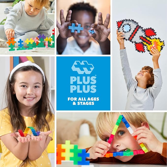 PLUS PLUS 240 Piece Holiday Mix - Mini Waffle Blocks, Classroom Must Haves | STEM Toys, Sensory Bin Fillers, Occupational Therapy Tools, Gifts for Boys & Girls, Christmas Stocking Stuffers for Kids