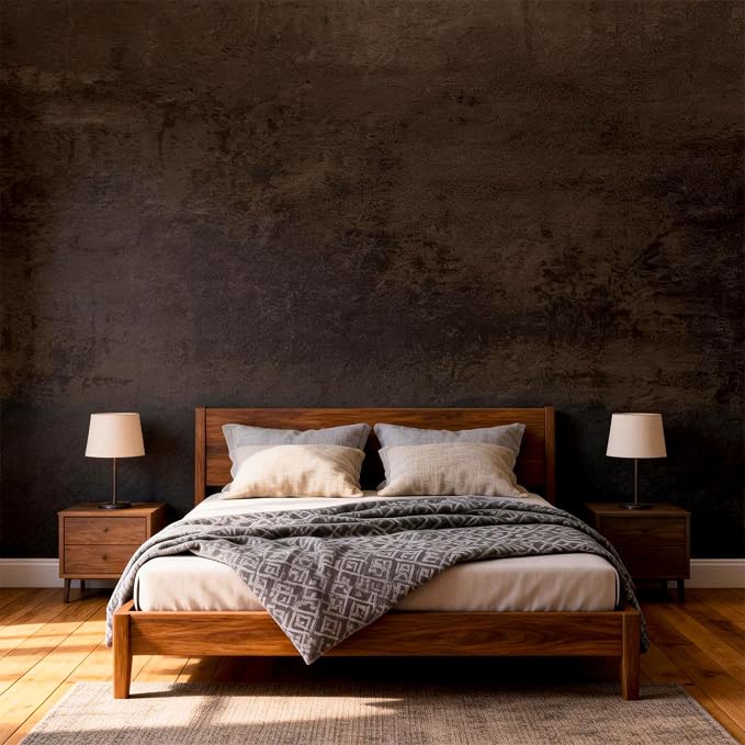 Bumoo Coffee Limewash Peel and Stick Wallpaper 32'' x 354'' Brown Concrete