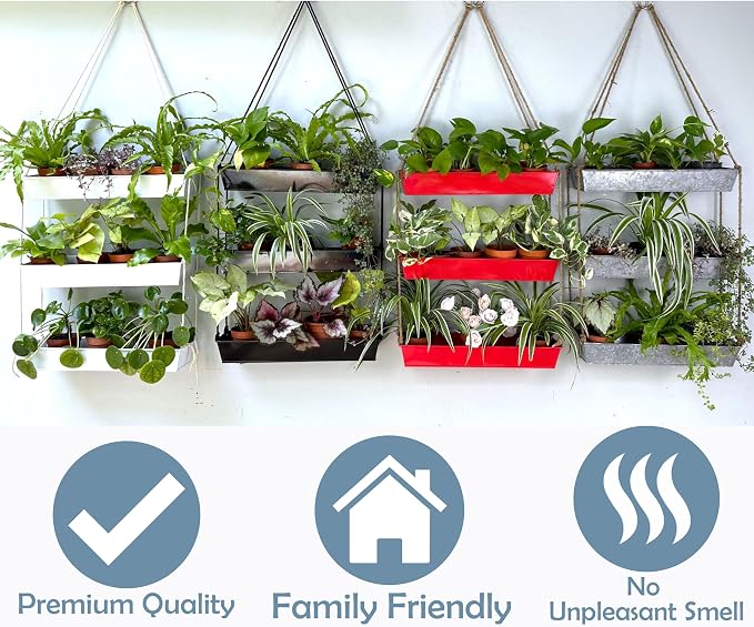 LaLaGreen 16 Inch Wall Mounted Tiered Planter