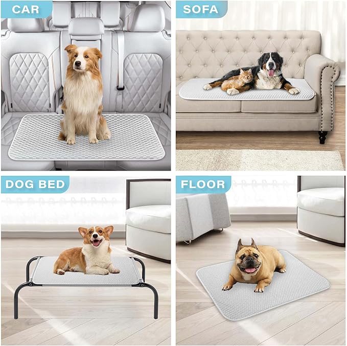 MICROCOSMOS Pet Cooling Mat & Sleeping Pad- Breathable Bubble Surface, EZ Clean. Keep Cooling for Pets, Kids and Adults in Summer.(GreyWhite, 48" x 24")