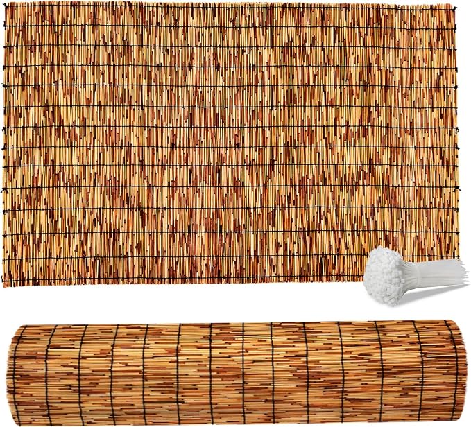 Reed Fencing Rolls, Patio Privacy Screen 5 Feet High, Decorative Bamboo Fence