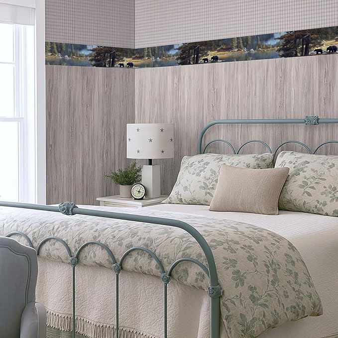 Forest Lake Wallpaper Border 196x4 Inch Peel and Stick Wall Border Self