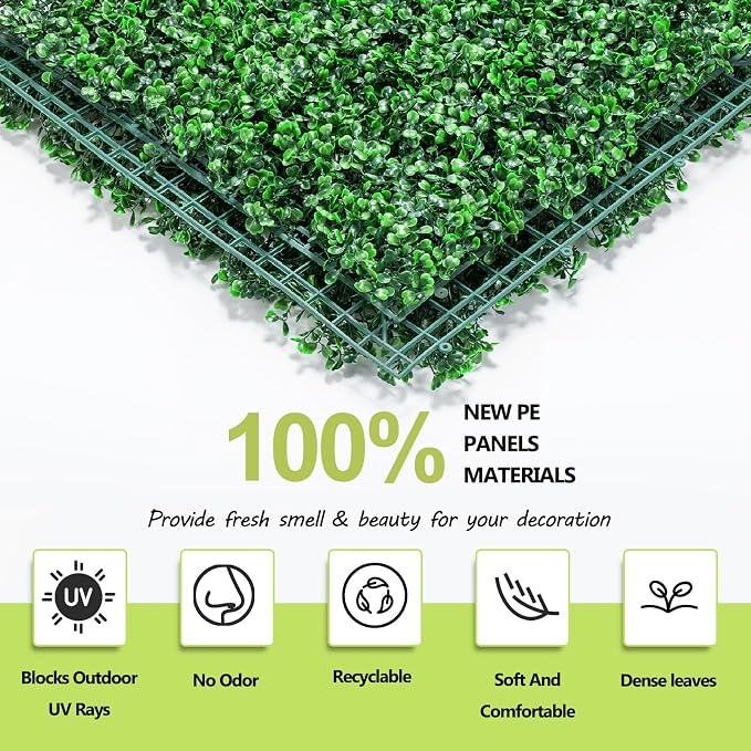 AOKIE 10"X10" Artificial Grass Wall, Party Garden Fence Decor
