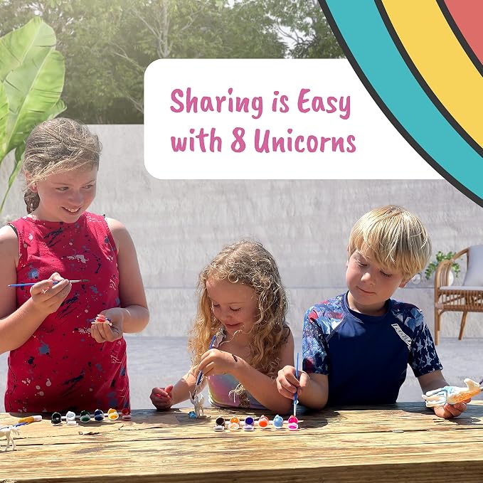 Unicorn Painting Kit for Girls - STEM Certified Unicorn Craft for Girls Ages 4-6 & up- Paint Your Own Arts and Crafts Includes 2 DIY Headbands & 8 Kids Painting Crafts for Fun Screen-Free Play