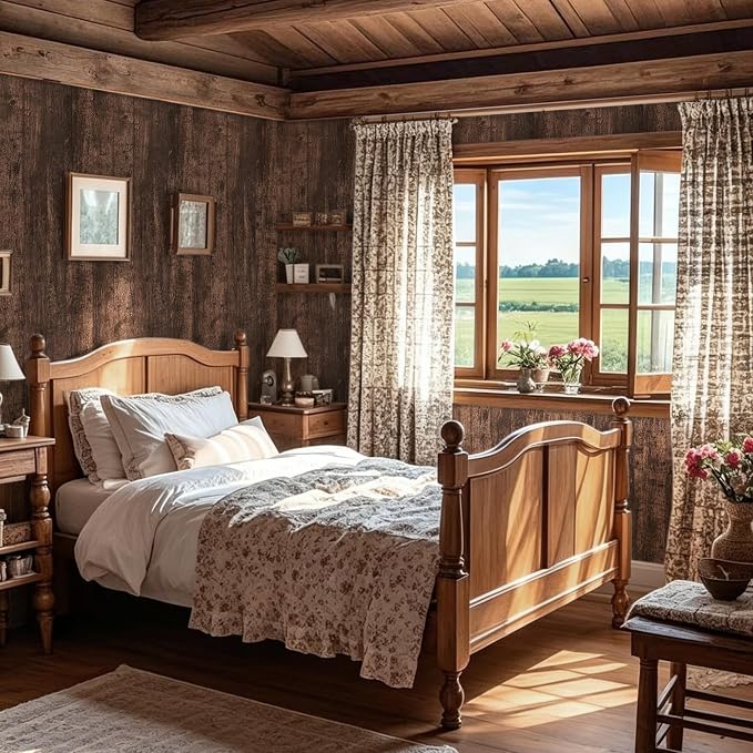 Dimoon Wood Wallpaper Brown Dark Wood Contact Paper Brown Wood Plank Wood Peel