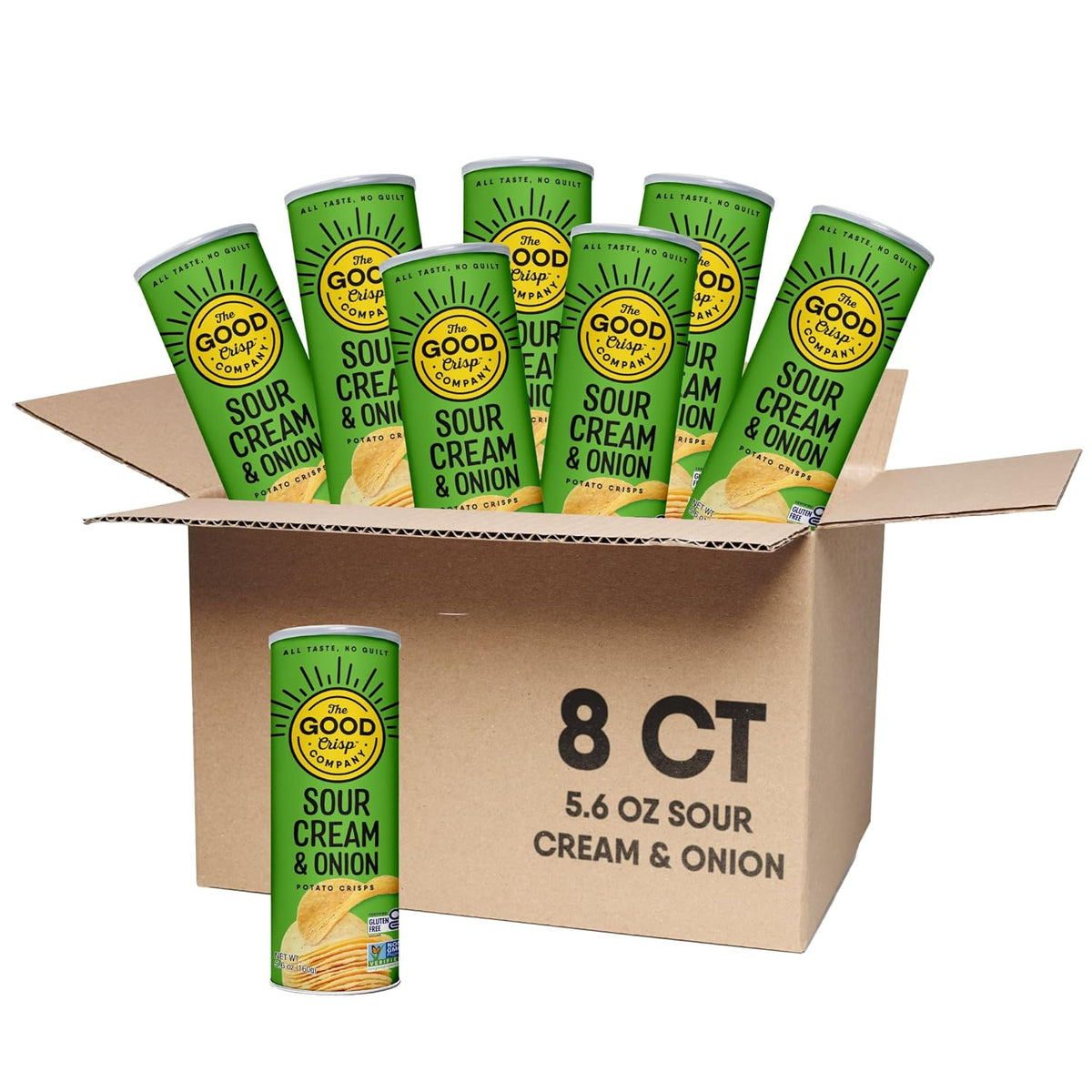 The Good Crisp Company Minis Original Gluten-Free Potato Chips, 1.6 Oz Cans (Pack of 12), Non-GMO, Allergen Friendly, Potato Chip Snack Pack