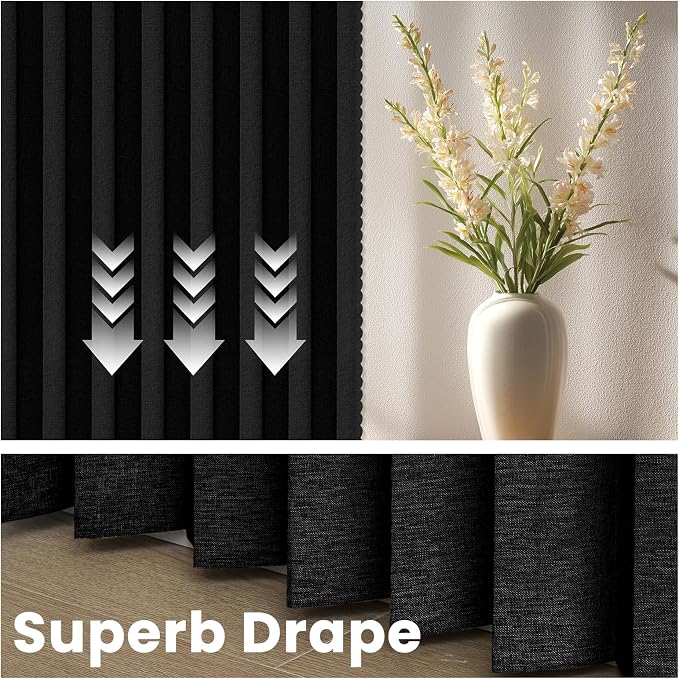 AJAZZ Blackout Accordion Door Curtain 98"x84" Black