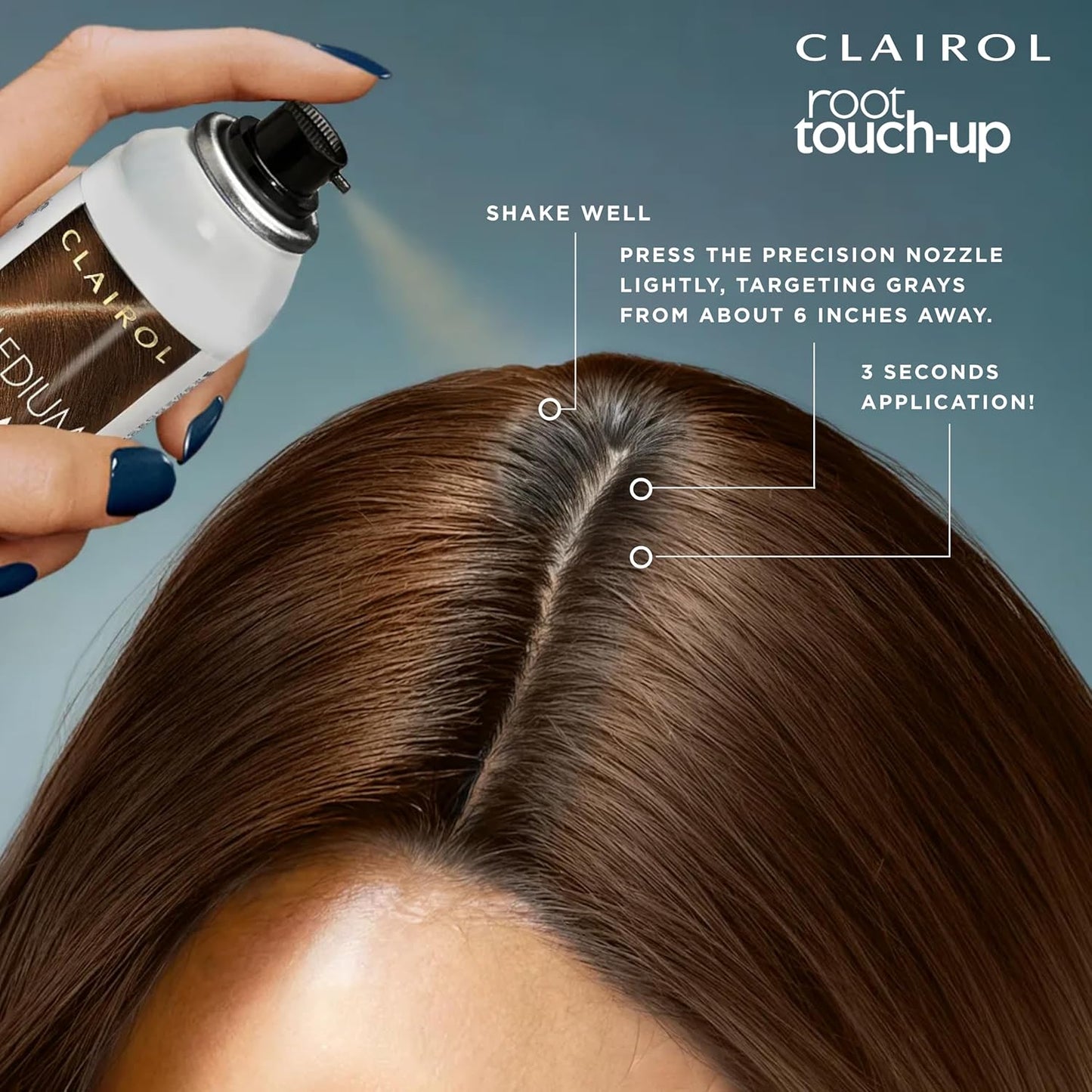 Clairol Root Touch-Up by Nice'n Easy Temporary Hair Coloring Spray, Medium Brown Hair Color, Pack of 1