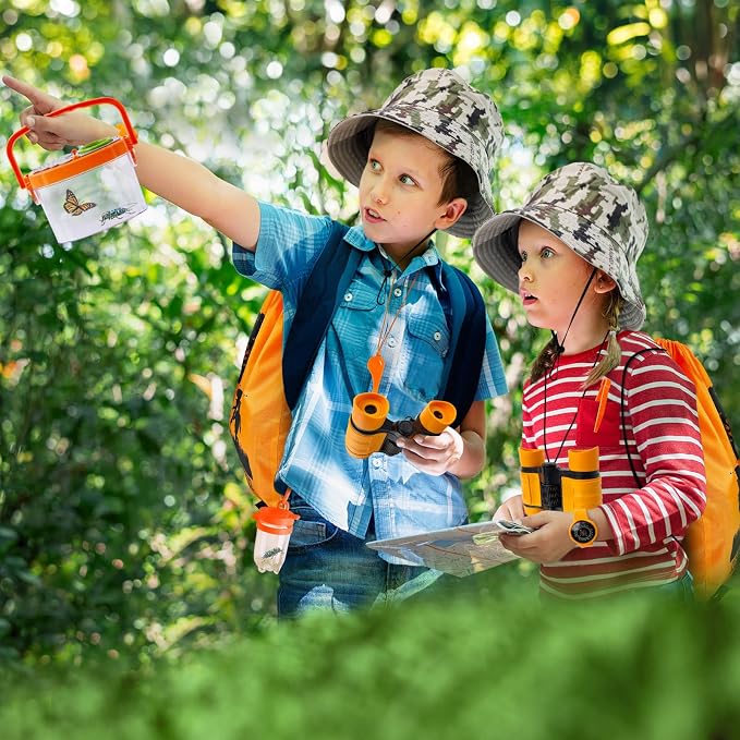 ESSENSON Bug Catcher and Kids Explorer Kit, Outdoor Bug Catching Explorer Adventure Kit with Binoculars, Summer Outdoor Toys for Kids Ages 4-8