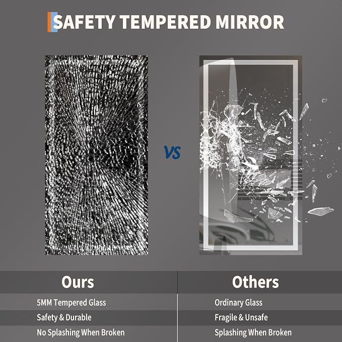 LED Bathroom Mirror 50 x 26 inch, Lighted Bathroom Vanity Mirror