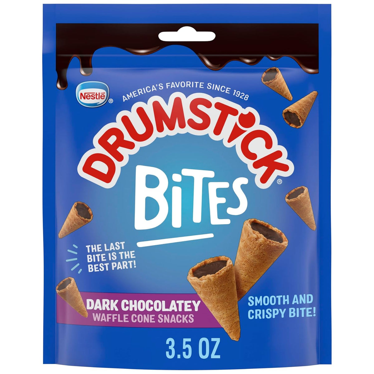 Drumstick Bites Dark Chocolatey Waffle Cone Snacks, Chocolate Dessert, Pantry Snacks