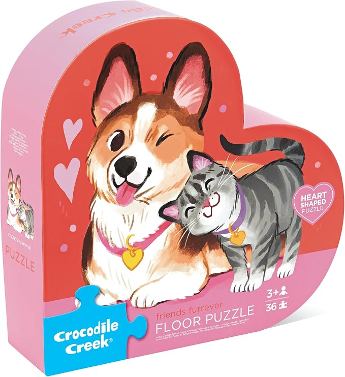 Crocodile Creek Jigsaw Puzzle, 36 Piece for Kids 3 Years and Up, Heavy-Duty Shaped Box for Storage, Finished Puzzle Size 18 x 24 inches, Friends Fur-Ever