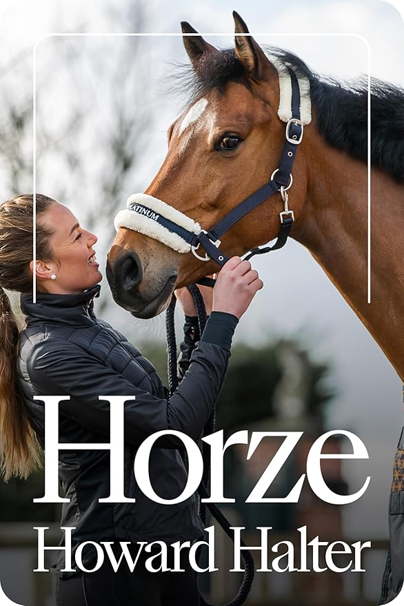 HORZE Howard Soft Fleece Padded Adjustable Polyester Horse Halter - Peacoat Dark Blue - Warmblood