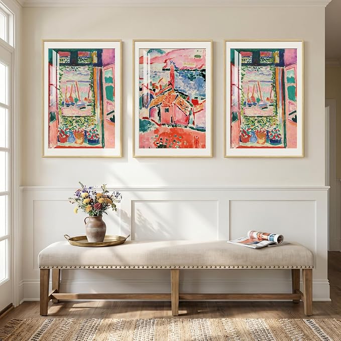 Large Framed Matisse Wall Art for Living Room, Vintage Retro Aesthetic Wall