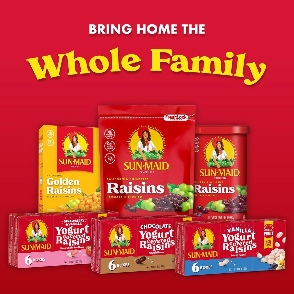 Sun-Maid California Golden Raisins - 12 oz Sharing-Size Box - Dried Fruit Snacks, Back to School Lunches, and Natural Sweeteners