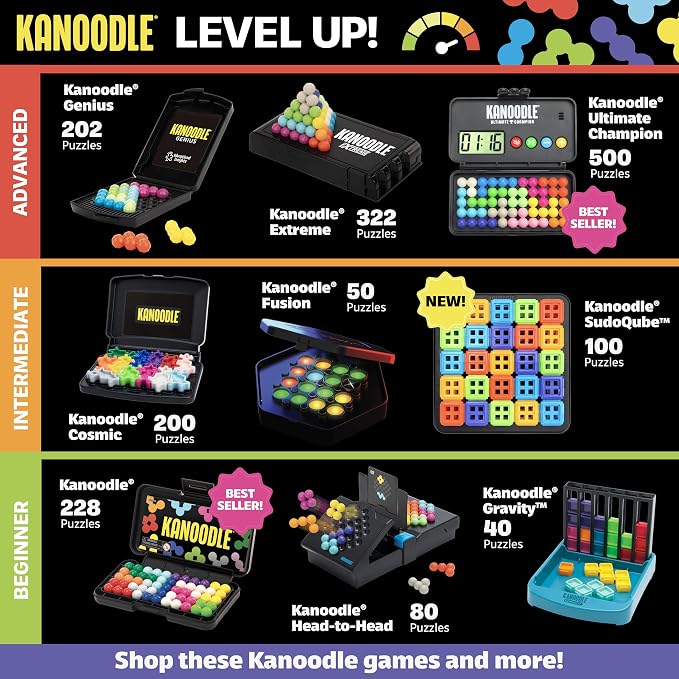 Educational Insights Kanoodle SudoQube - 3D Brain Teaser Puzzles for Kids Ages 8-10, Travel-Friendly Pocket Sudoku Game, Brain Games for Adults, Teens, and Kids, Single Player Puzzle Games