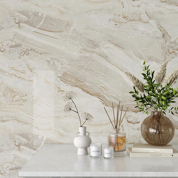 VEELIKE Large Size Marble Contact Paper Peel and Stick Countertops