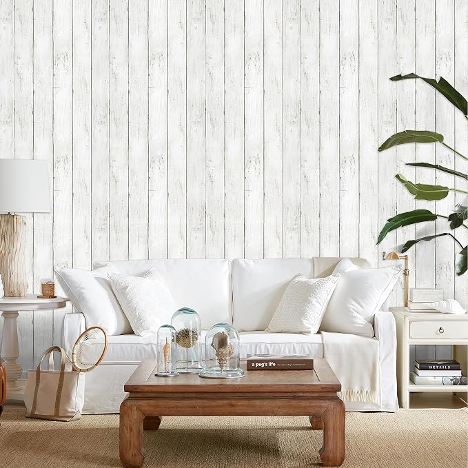 practicalWs Wood Shiplap Peel and Stick Wallpaper, Self Adhesive Faux Nature