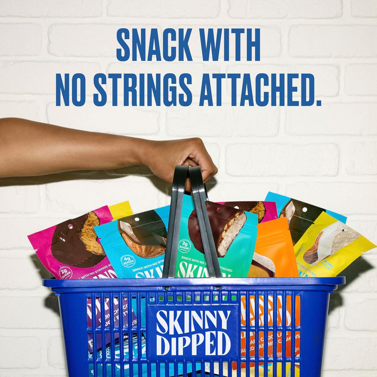 SkinnyDipped Dark Chocolate Coconut Almond Bites, Low Sugar Chocolate Coconut Bar, 3.17oz Resealable Bags, Pack of 4 (24 Bites Total)