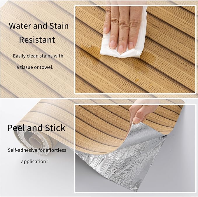 Haimin Wood Grain Slat Wall Panels Peel and Stick Faux Wood Thick Wallpaper